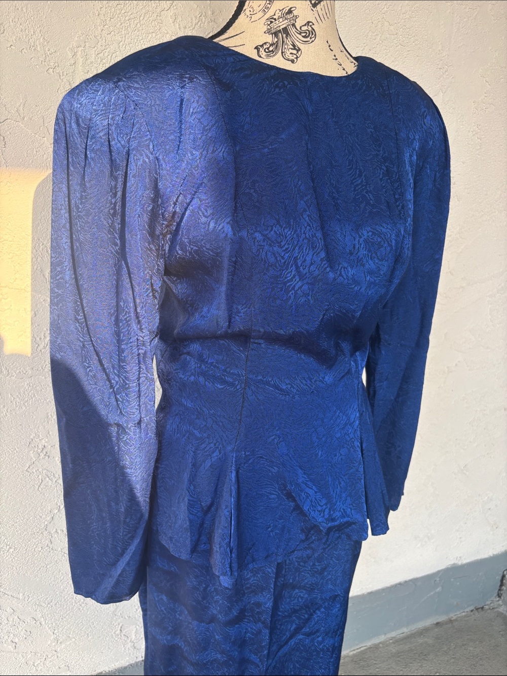 Vintage Royal Blue Peplum Dress